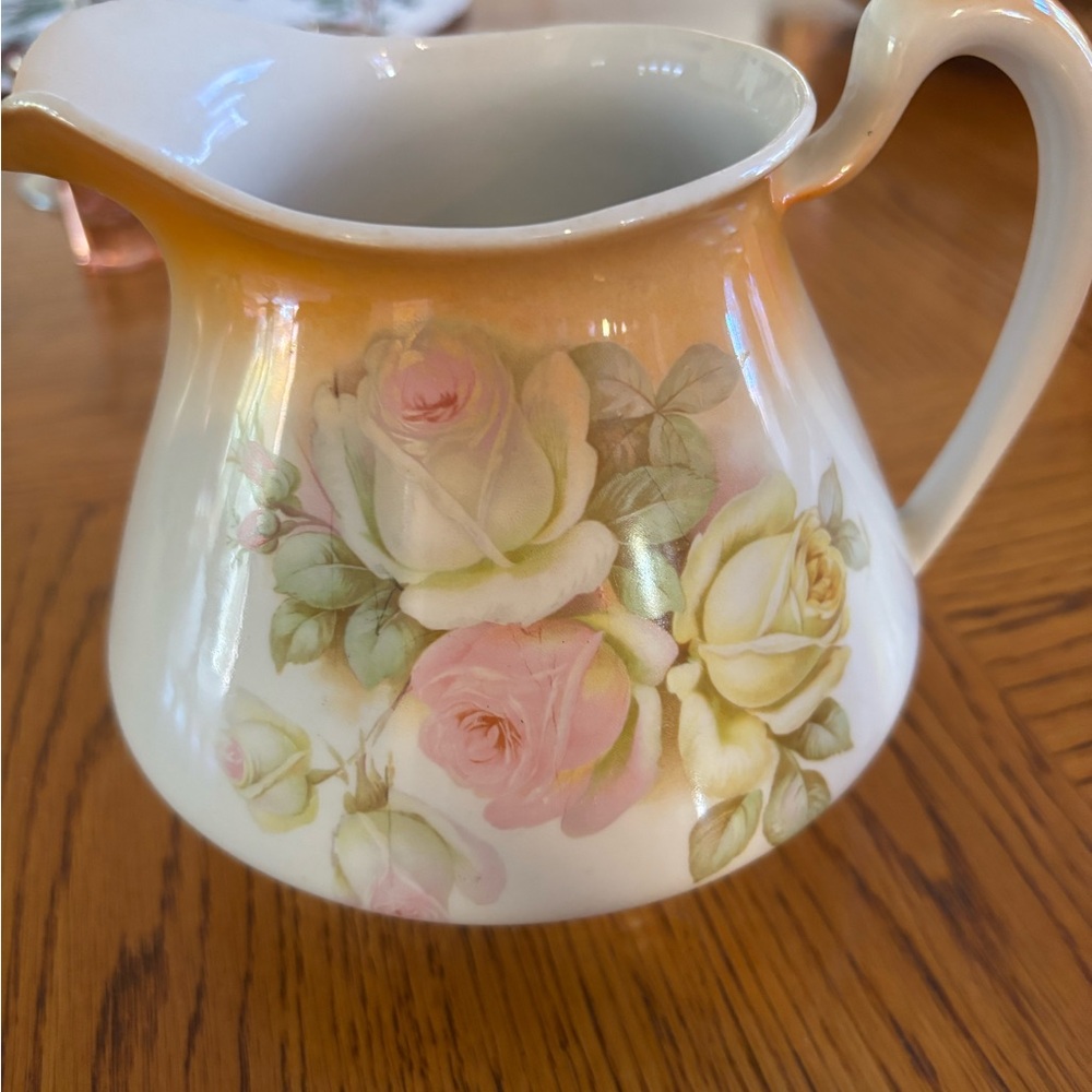 FREE SHIPPING Homer Laughlin 1913 Floral Ceramic Pitcher